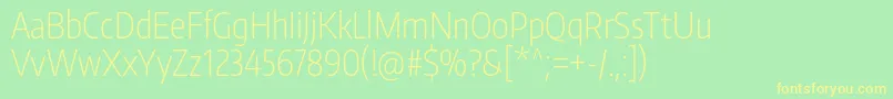EncodesanscompressedExtralight Font – Yellow Fonts on Green Background