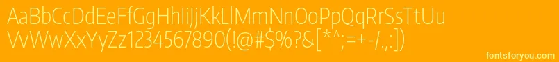 EncodesanscompressedExtralight Font – Yellow Fonts on Orange Background