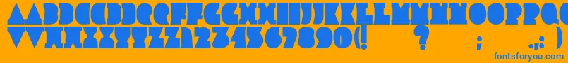 Improlija Font – Blue Fonts on Orange Background