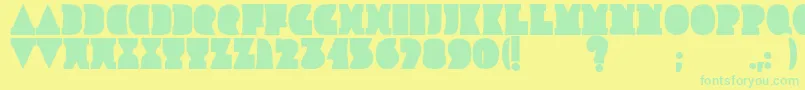 Improlija-fontti – vihreät fontit keltaisella taustalla