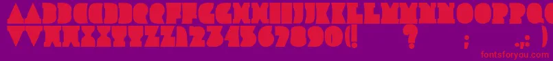 フォントImprolija – 紫の背景に赤い文字