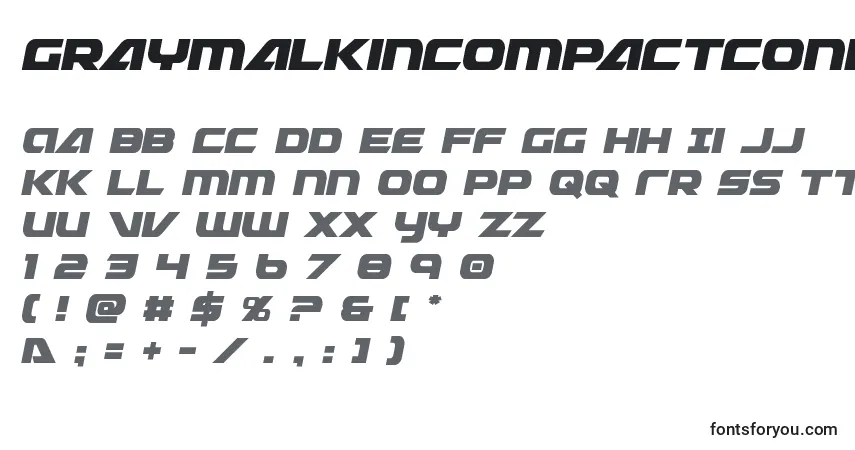 Schriftart Graymalkincompactcond – Alphabet, Zahlen, spezielle Symbole