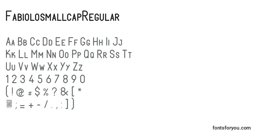 Шрифт FabiolosmallcapRegular – алфавит, цифры, специальные символы