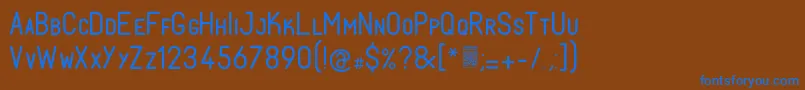 フォントFabiolosmallcapRegular – 茶色の背景に青い文字