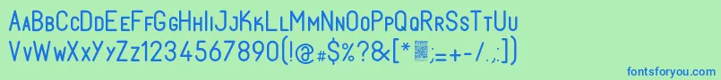 フォントFabiolosmallcapRegular – 青い文字は緑の背景です。