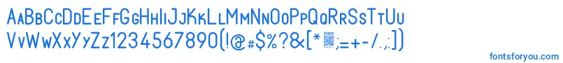 フォントFabiolosmallcapRegular – 白い背景に青い文字