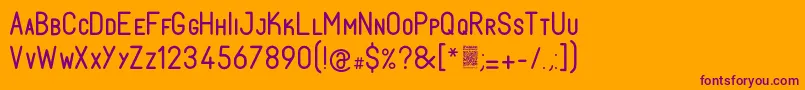 Шрифт FabiolosmallcapRegular – фиолетовые шрифты на оранжевом фоне
