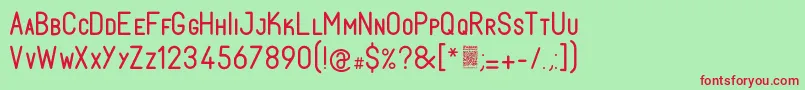 フォントFabiolosmallcapRegular – 赤い文字の緑の背景
