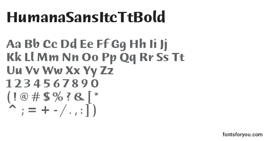 HumanaSansItcTtBold Font – alphabet, numbers, special characters