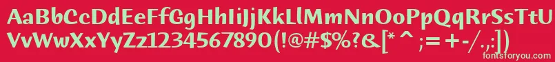 フォントHumanaSansItcTtBold – 赤い背景に緑の文字