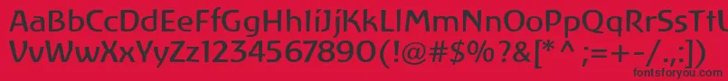 Czcionka LinotypeAtlantisRegular – czarne czcionki na czerwonym tle