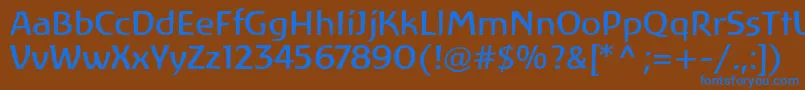 Czcionka LinotypeAtlantisRegular – niebieskie czcionki na brązowym tle