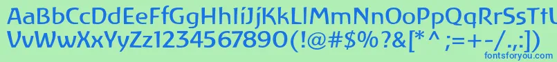 フォントLinotypeAtlantisRegular – 青い文字は緑の背景です。