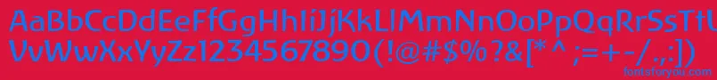 フォントLinotypeAtlantisRegular – 赤い背景に青い文字