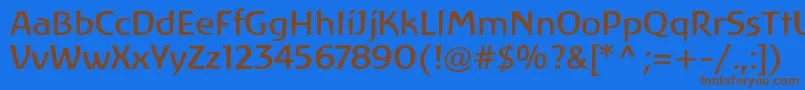LinotypeAtlantisRegular Font – Brown Fonts on Blue Background
