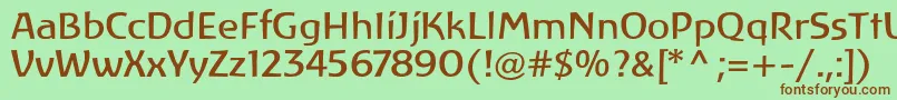 Czcionka LinotypeAtlantisRegular – brązowe czcionki na zielonym tle