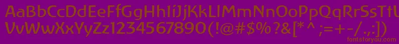 フォントLinotypeAtlantisRegular – 紫色の背景に茶色のフォント
