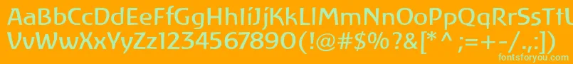 LinotypeAtlantisRegular Font – Green Fonts on Orange Background