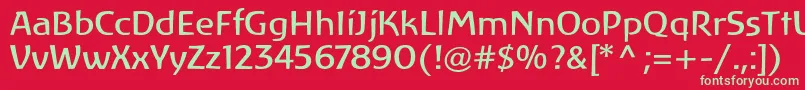 フォントLinotypeAtlantisRegular – 赤い背景に緑の文字