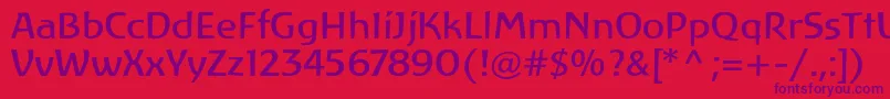 Police LinotypeAtlantisRegular – polices violettes sur fond rouge