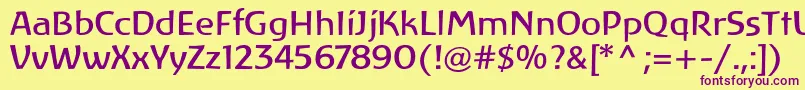 LinotypeAtlantisRegular Font – Purple Fonts on Yellow Background