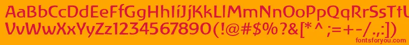 Шрифт LinotypeAtlantisRegular – красные шрифты на оранжевом фоне