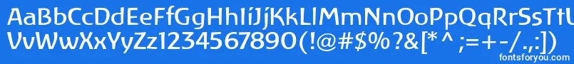 フォントLinotypeAtlantisRegular – 青い背景に白い文字