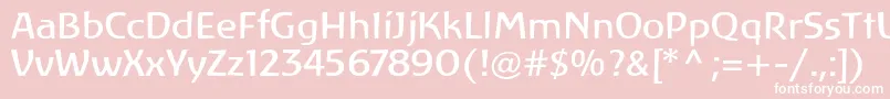 LinotypeAtlantisRegular-Schriftart – Weiße Schriften auf rosa Hintergrund