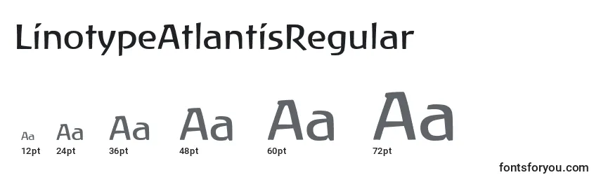 Размеры шрифта LinotypeAtlantisRegular
