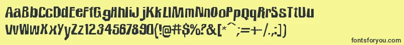 IciclecountrytwoRegular Font – Black Fonts on Yellow Background