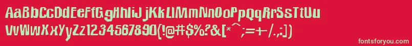 IciclecountrytwoRegular Font – Green Fonts on Red Background