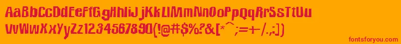 IciclecountrytwoRegular Font – Red Fonts on Orange Background