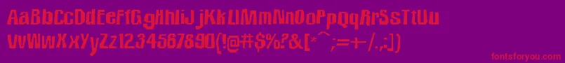 IciclecountrytwoRegular Font – Red Fonts on Purple Background