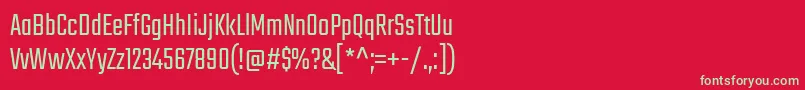 フォントTekoLight – 赤い背景に緑の文字