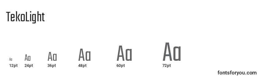 TekoLight Font Sizes