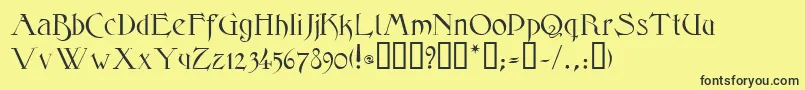 ElphinstoneTM Font – Black Fonts on Yellow Background