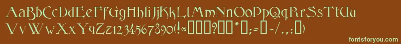 ElphinstoneTM Font – Green Fonts on Brown Background