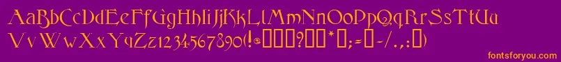 ElphinstoneTM Font – Orange Fonts on Purple Background