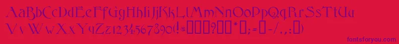 フォントElphinstoneTM – 赤い背景に紫のフォント