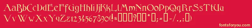 fuente ElphinstoneTM – Fuentes Amarillas Sobre Fondo Rojo