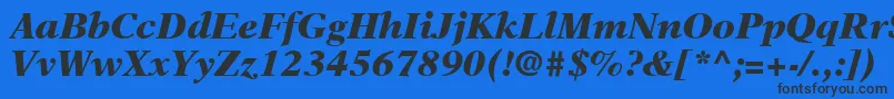 NewAsterLtBlackItalic Font – Black Fonts on Blue Background