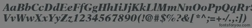 NewAsterLtBlackItalic-fontti – mustat fontit harmaalla taustalla