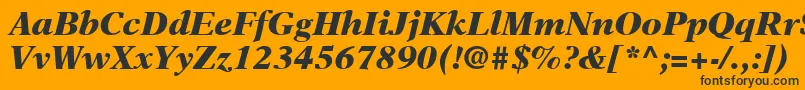 NewAsterLtBlackItalic Font – Black Fonts on Orange Background