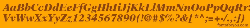 NewAsterLtBlackItalic Font – Brown Fonts on Orange Background