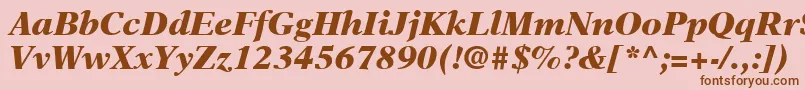 NewAsterLtBlackItalic Font – Brown Fonts on Pink Background