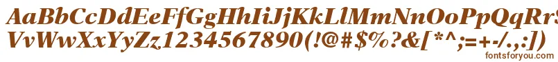 Шрифт NewAsterLtBlackItalic – коричневые шрифты на белом фоне