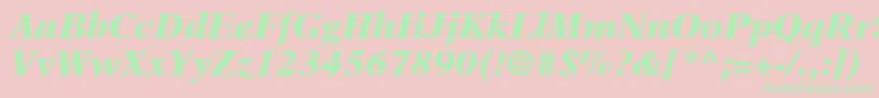 Police NewAsterLtBlackItalic – polices vertes sur fond rose