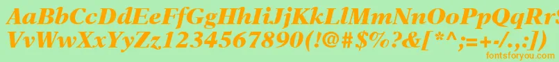 NewAsterLtBlackItalic-Schriftart – Orangefarbene Schriften auf grünem Hintergrund