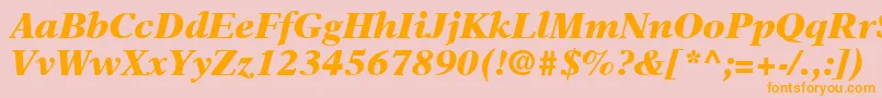 NewAsterLtBlackItalic Font – Orange Fonts on Pink Background