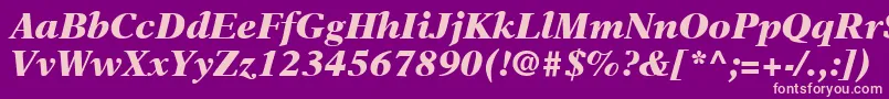 Шрифт NewAsterLtBlackItalic – розовые шрифты на фиолетовом фоне